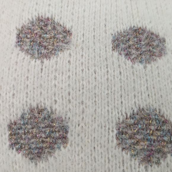Brand New Modcloth Cozy White Sweater W/ Silver Dots Size 2X Super Soft - Picture 6 of 6